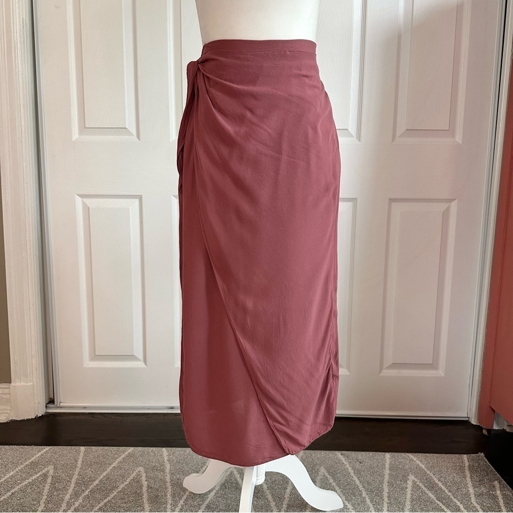 ASOS Dusty Rose Faux Wrap Midi Length Skirt